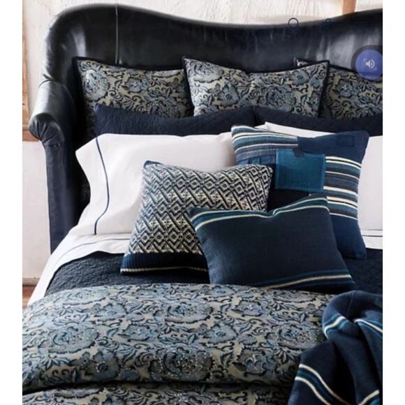 New Ralph Lauren Mathers Throw Pillow Cover 22x22 Handmade Linen Zip $295 - Picture 1 of 6